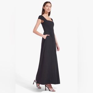 STAUD Lotus Cap-Sleeve A-Line Gown